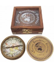 Kompas suvenir Sea Club - Antic, u drvenoj kutiji -1