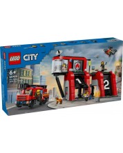 Konstruktor LEGO City - Vatrogasni dom s vatrogasnim vozilom (60414)