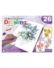 Set za crtanje olovkama u boji Royal - 4 slike, 26 dijelova, ljubičasti -1