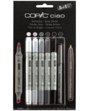 Set markera Copic Ciao - Cool Grey Tones, 5+1