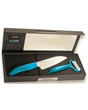 Set keramičkog noža s gulilicom  Kyocera - plavi