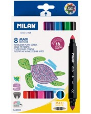 Set dvostranih flomastera Milan - Maxi Bicolour, 16 boja -1