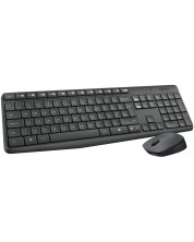 Set miš i tipkovnica Logitech - MK235, bežični, tamno sivi -1