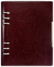Kožna bilježnica-agenda Lemax Novaskin А5 - Bordo, s prstenovima i mehanizmom