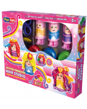 Set za igru s modelinom Play-Toys - Frizerski salon za princeze -1