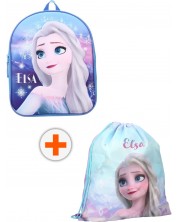 Set za vrtić Vadobag Frozen II - Ruksak i sportska torba, Elsa, plava i ljubičasta -1