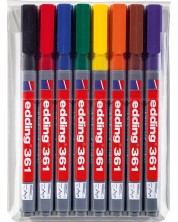 Set markera za bijelu ploču Edding 361 - 8 boja