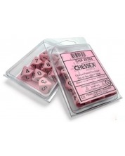 Set kockica Chessex Opaque Pastel - Pink/black, 10 komada