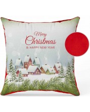 Božićni jastuk Amek Toys - Merry Christmas, selo -1