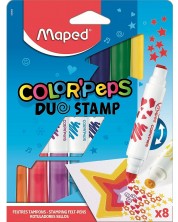 Set flomastera Maped Color Peps Duo - 8 boja, s pečatom