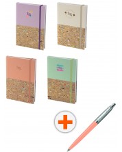 Set kalendar-dnevnik Spree - Pastel Pop, s olovkom Parker Royal Jotter Originals Glam Rock, ružičasta -1
