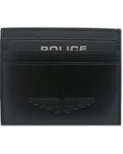 Kožna torbica za kartice Police Brad - crna