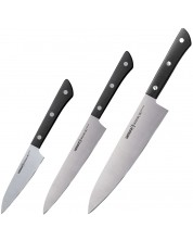 Set od 3 kuhinjska noža Samura - Harakiri, crna drška -1