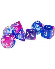 Set kockica Dice4Friends Transparent - Purple Clouds,  7 komada