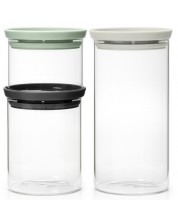 Set od 3 staklenke Brabantia - Stackable, grey/green -1