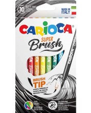 Set flomastera s kistom Carioca Super Brush - 10 boja -1