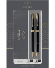 Set nalivpera Parker Sonnet Essential - S kemijskom olovkom, zlatni premaz, s kutijom