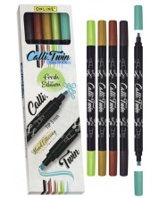 Set markera Online Calli Twin - 5 boja, u kartonskoj kutiji