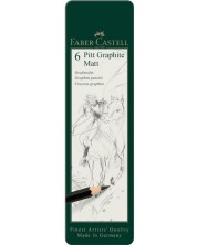 Set grafitnih olovki Faber-Castell Pitt - Matt, 6 komada