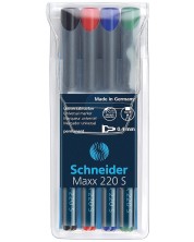 Set od 4 markera u boji Schneider permanent OHP Maxx 220 S, 0.4 mm