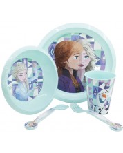 Set za jelo Stor - Frozen, čaša, zdjela, tanjur i pribor -1