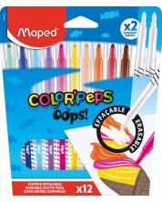 Set flomastera Maped Color Peps Oops - 10 boja + 2 brisivi