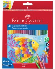 Set akvarel olovki Faber-Castell - 48 boja, s kistom -1