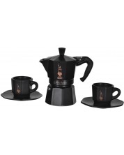 Set kuhalo za kavu Bialetti - Moka Express, za 3 šalice + 2 šalica za espresso s tanjurićima -1