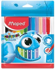 Set flomastera Maped Color Peps - Ocean Life, 12 boja