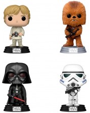 Set figura Funko POP! Movies: Star Wars - Luke Skywalker, Chewbacca, Darth Vader & Stormtrooper (Flocked) (Special Edition) -1