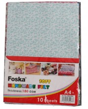 Set od filca А4 Foska - Cvijeće, 180 gr, 10 listova