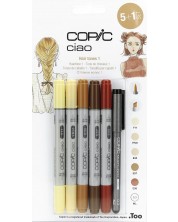 Set markera Copic Ciao – Hair Tones, 5+1