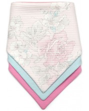 Set bandana za bebe Kiki Bibs - Pink Rose, 3 komada -1