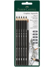 Set akvarel olovki Faber-Castell Graphite Aquarelle - S kistom, 5 komada -1