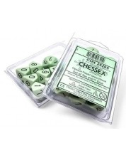 Set kockica Chessex Opaque Pastel - Green/black, 10 komada