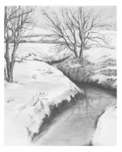 Set za crtanje grafike Royal - Zimski pejzaž, 23 х 30 cm -1