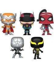 Set figura Funko POP! Marvel: Spider-Man - Prodigy, The Hornet, Prince of Arachne, Spider-Armor MK I, Spider-Armor MK II (Amazon Exclusive)