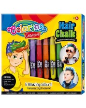 Set pastela za kosu Colorino Creative - Za dječake, 5 boja