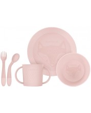 Set za jelo Miniland - Okrugli, roza -1