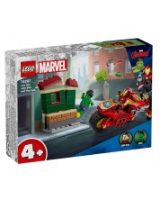 Konstrukcijski set LEGO Marvel - Marvel Iron Man s motociklom i Hulkom (76287) -1