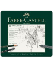 Set olovki Faber-Castell Pitt Graphite - 19 komada, u metalnoj kutiji