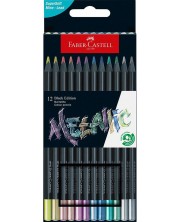 Set bojica Faber-Castell Black Edition - Metallic, 12 boja