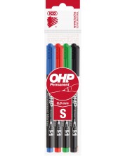 Set OHP markera Ico - 4 boje, S, 0.3 mm