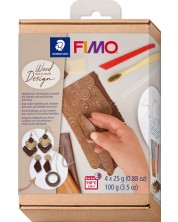 Komplet gline Staedtler Fimo Soft - Wood Design, 4 х 25 g