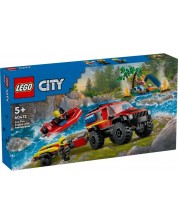 Konstruktor LEGO City - Vatrogasno vozilo 4 x 4 sa čamcem za spašavanje (60412) -1