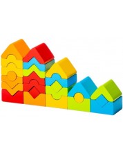 Set drvenih kockica Cubika - Kule u boji, 25 komada