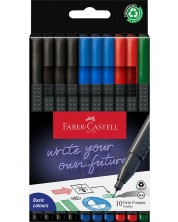 Set tankih flomastera Faber-Castell Grip - Basic Colors, 0.4 mm, 10 kom. -1