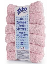 Set pamučnih ručnika Xkko - Baby Pink, 21 х 21 cm, 6 komada -1