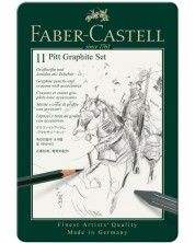 Set olovki Faber-Castell Pitt Graphite - 11 komada, u metalnoj kutiji