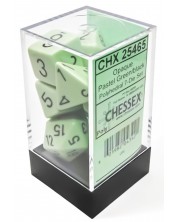 Set kockica Chessex Opaque Pastel - Green/black Polyhedral, 7 komada